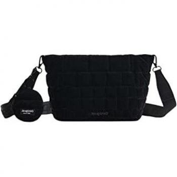 Desigual Chic Black Convertible Clutch with Strap, Cross Body Bags, female, Black, Size: ONE SIZE, Adjustable Strap