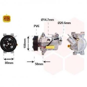 Compresor de aire acondicionado VAN WEZEL 0901K702