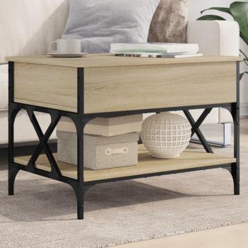 Mesa de centro Sonoma 70x50x50 cm Multicapa de metal y madera ingeniería