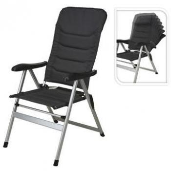 Silla camping plegable negra 76 x 57 x 118 cm Koopman