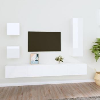 Set de muebles para TV 5 piezas madera contrachapada 100 x 30 x 30 cm, Mueble de Salon, Mueble TV, Mueble Televisor, Mesa de TV, Mueble tele Dia e Noite - Con
