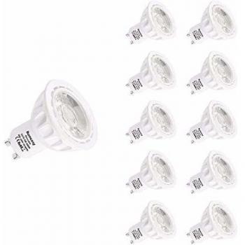 Bombillas LED, GU10 Regulable 6W Equivalente 50W Halógena, 540LM 6000k Blanco Luz de Día, 35 Degree ángulo, AC 220-240V, Pack de 10
