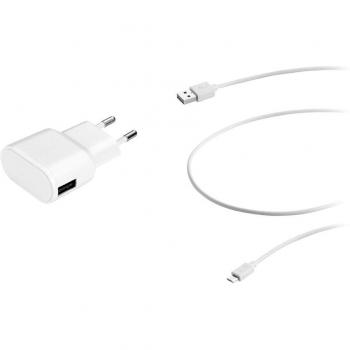 Aiino AIWI1AMCR-WH - Cargador de pared 1USB 1A con cable Micro USB 1,6m, color blanco