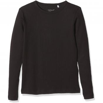NAME IT Nkmvay Ls Slim Top Noos, Camisa Manga Larga para Niños, Negro