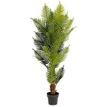 Kave Home - Planta Artificial Palmera de Helecho con Maceta Negro 150 cm