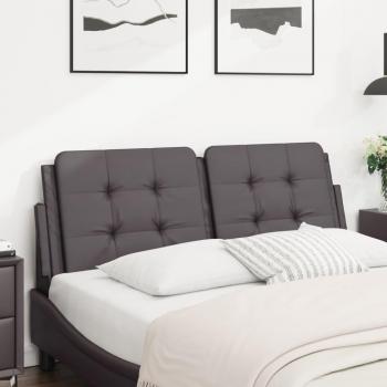 Cabecero de cama acolchado en cuero sintético gris de 140 cm Vidaxl