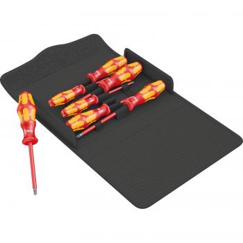 Juego de destornilladores aislados Wera Kraftform Plus 100 i/7 Set 1, 7 piezas, tipos de punta Phillips, Pozidriv y Ranurado