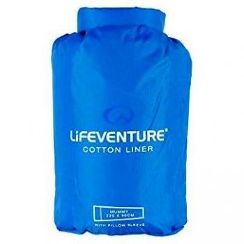 Lifeventure (Blue Cotton Sleeping Bag Liner, Mummy, Unisex-Adult, One Size