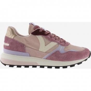 Victoria Luna Women's Nylon and Suede Sneakers with Wavy Sole