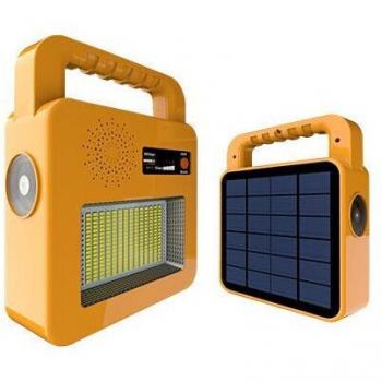 Altavoz Bluetooth Solar Portátil con Lámpara - Amarillo