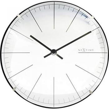Reloj de Pared NeXtime Big Stripe Mini Dome Ø20cm Blanco