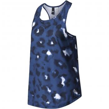 adidas Ess Lo Tank Aop Camiseta sin Mangas, Mujer, Azul