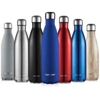 CMXING Botella De Agua 500 mL & 750 mL de Doble Pared con Aislamiento de Botella de Agua de Acero Inoxidable