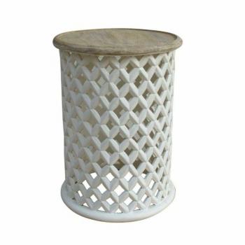 Mesa auxiliar DKD Home Decor Blanco Natural Madera de mango 45 x 45 x 62 cm