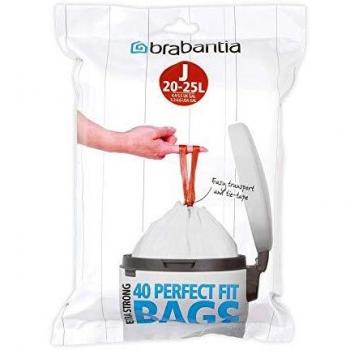 Brabantia Código J Expendedor de Bolsas de Basura de 20-25 L, Blanco, 40 Unidades