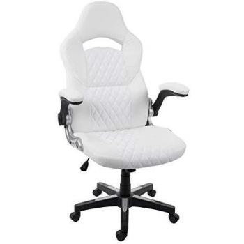 Silla de Oficina Ejecutiva HWC-F87, Giratoria, Imitación de Cuero Blanco