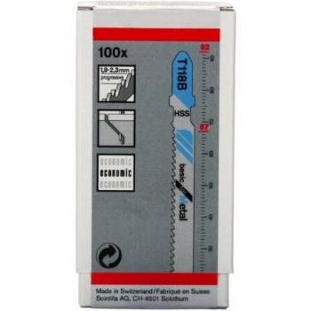 Bosch Professional 100x Hojas de sierra de calar T 118 B Basic for Metal