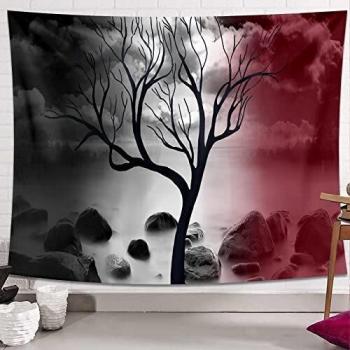 Native Purity - Tapiz de árbol de la vida para colgar en la pared, tapiz de cama, boho, boho, naturaleza, paisaje, manta de playa para dormitorio, sala de estar, dormitorio, 150x130cm