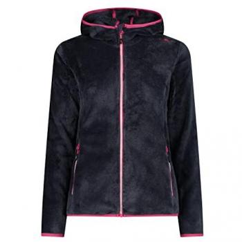 Highloft Fleece Hoodie with Capuchin, Titanium/Fuchsia, Women's XS