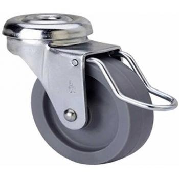 Alex b - Rueda giratorio freno diámetro 60 pasador m10 plastico gris