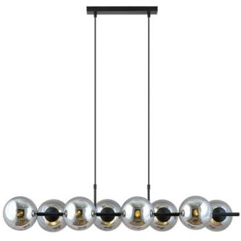 Lámpara de Suspensión Rory, Acero con Recubrimiento de Polvo y Vidrio, Negra y Gris, 115x110x29 cm
