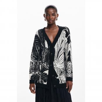 Desigual Halifax Black Regular Fit Women's Cardigan with Print