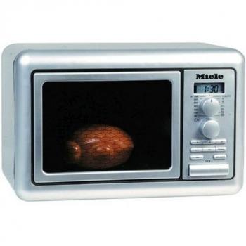 Theo Klein 9492 Horno microondas Miele I Con base giratoria a pilas I Reloj con tres limitaciones de tiempo y señal acústica I Juguete para niños a partir de 3 años