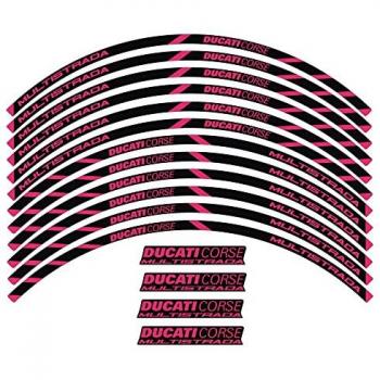 Kit de pegatinas para llantas de moto Ducati Corse Multistrada - incluye diseño específico para Ducati, material resistente a la intemperie, fácil aplicación y remoción, compatible con llantas de modelo Multistrada