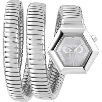 Philipp Plein Snake Hexagon Womens Watch Silver Yellow ONE SIZE