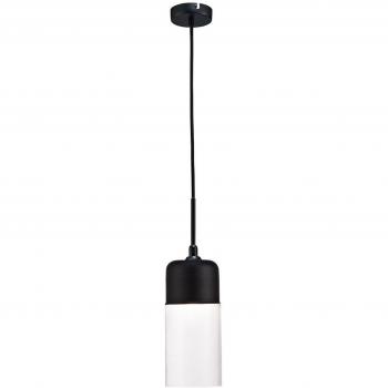 Lámpara colgante de techo Mia Black 1 bombilla 47cm, diseño moderno, tipo E27, color negro, con vidrio transparente