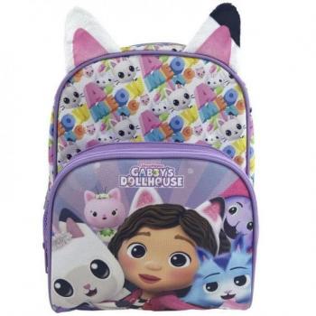 Mochila Infantil Escolar La Casa de Muñecas de Gabby con Orejitas