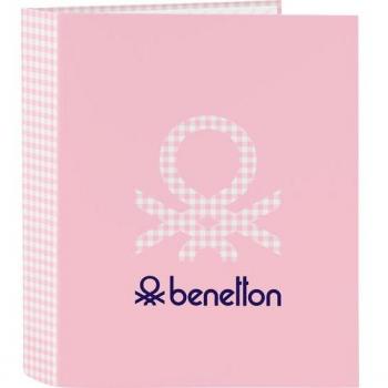 Carpeta de Cartón Folio Benetton Vichy con 4 Anillas Lomo Ancho Safta 270x60x330 mm