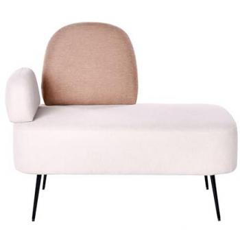Chaise Lounge Minimalista Beige y Marrón Izquierda Arcey