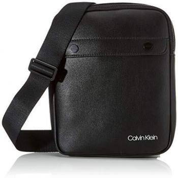 Calvin Klein - United Pu Flat Crossover, Shoppers y bolsos de hombro Hombre, Negro