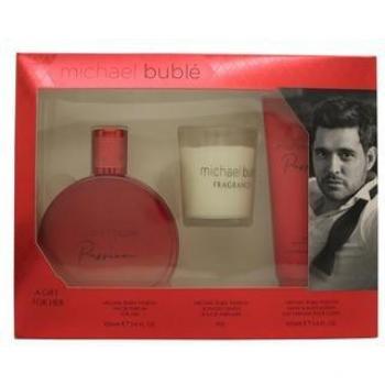 Michael Buble Passion Trio Gift Set (100ml Eau de Parfum, 100ml Body Lotion, Scented Candle)