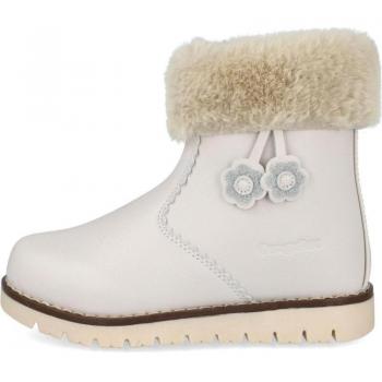 Botas-botines para niña CONGUITOS en color beige con diseño de flores