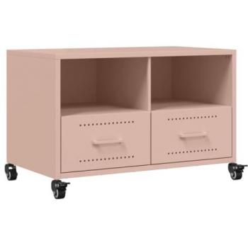 Mueble de TV Acero Rosa 68x39x43,5 cm, Soporte para TV, Mueble Multimedia, Armario Auxiliar, Armario para TV, Mueble HiFi