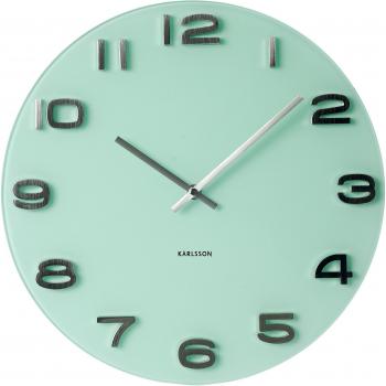 Karlsson Vintage - Reloj de pared redondo, color verde pastel