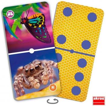 Dominó Educativo de Insectos Akros - Juego Ecológico 20x13x6 Cms