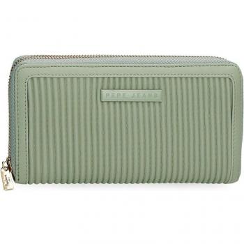Cartera Pepe Jeans Aurora con cremallera verde