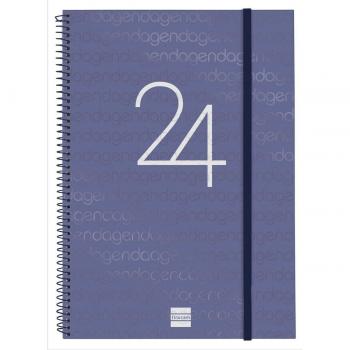Agenda año 2024 Espiral Year E40 - 210x297 semana vista horizontal Finocam azul
