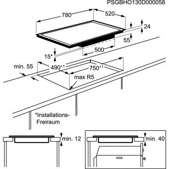 AEG HK874400FB Integrado Zone induction hob Negro - Placa