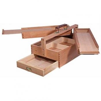 Caja de pinturas de madera Artina Vannes con 4 compartimentos y cajones variables