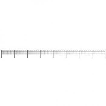 vidaXL Garden Fence with Hoop Top Steel 13.6x0.6 m Black