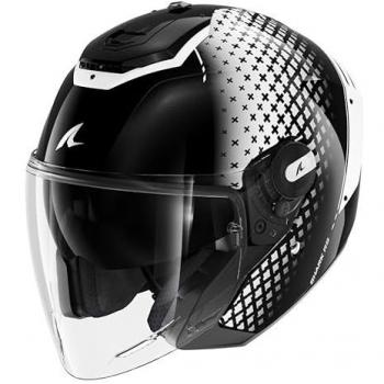 Shark RS Jet Stride Casco Jet Unisex Adulto Negro Blanco Antracita (L)