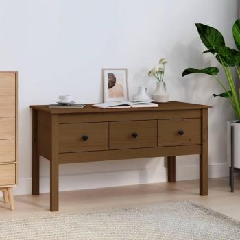 Mesa de centro ámbar de madera maciza de pino 102x49x55 cm