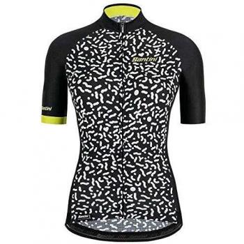 Santini Womens Tono Chromosone Jersey Camiseta de Trineo, Mujer, Negro, Small