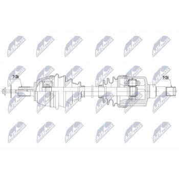 Árbol de transmisión NTY NPW-VV-123, alta resistencia y durabilidad