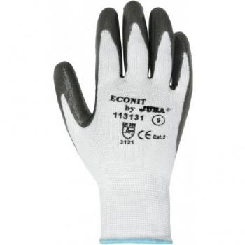 Juba - Guante eco-nit poliester blanco nitrilo gris talla 8 bolsa