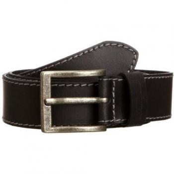 Wrangler 115 cm Black Stitched Leather Belt for Men